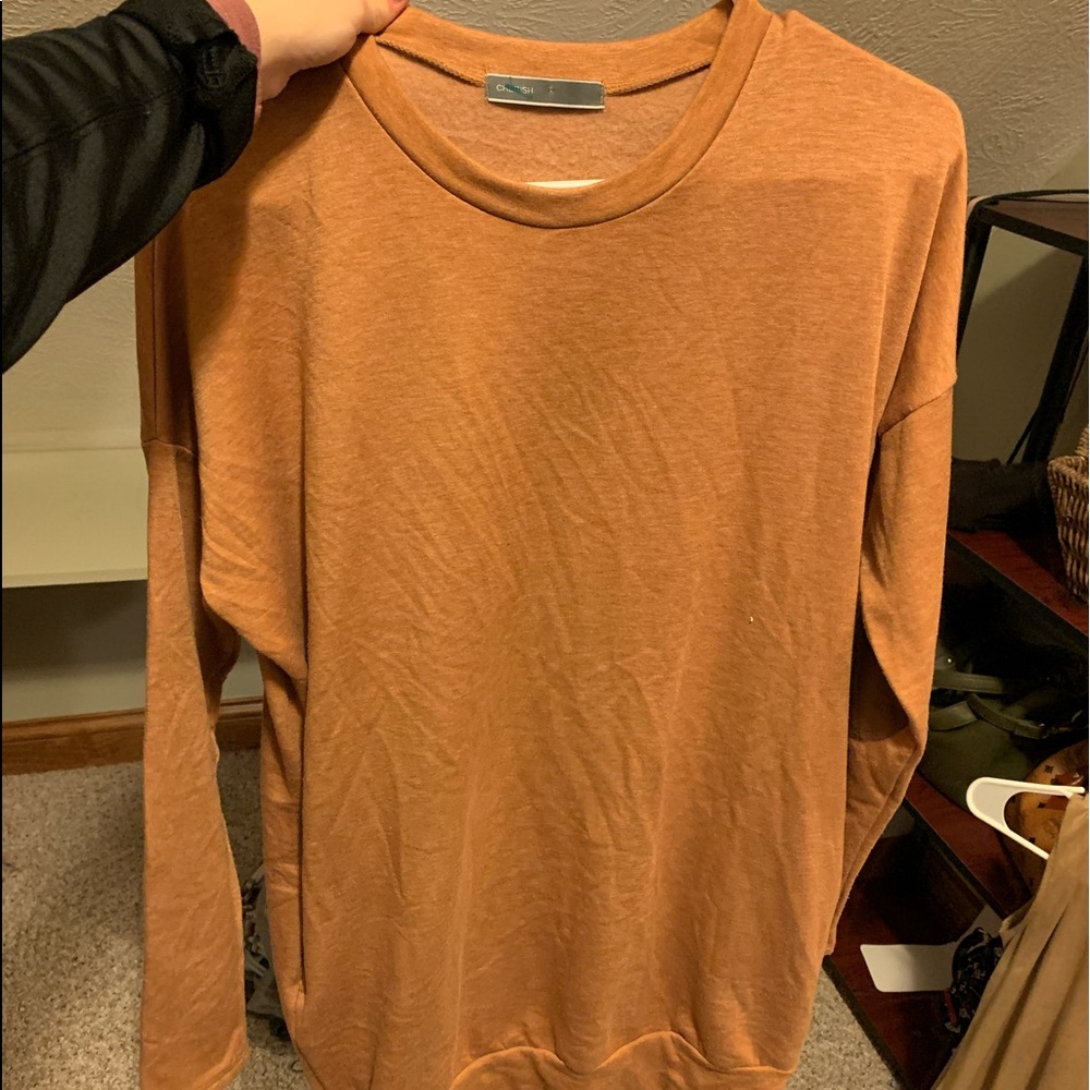 American vintage burnt orange trench sweater